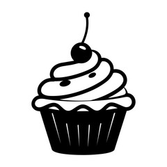 Simple Icon Illustration of Cupcake. SVG Vector