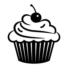 Simple Icon Illustration of Cupcake. SVG Vector