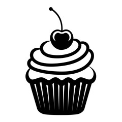 Simple Icon Illustration of Cupcake. SVG Vector