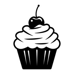 Simple Icon Illustration of Cupcake. SVG Vector