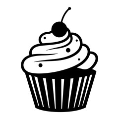 Simple Icon Illustration of Cupcake. SVG Vector