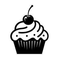 Simple Icon Illustration of Cupcake. SVG Vector