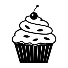 Simple Icon Illustration of Cupcake. SVG Vector
