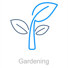 Gardening and plant icon concept