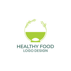 healthy organic vegetarian food logo template