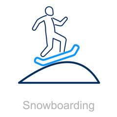 Snowboarding and shoe icon concept 