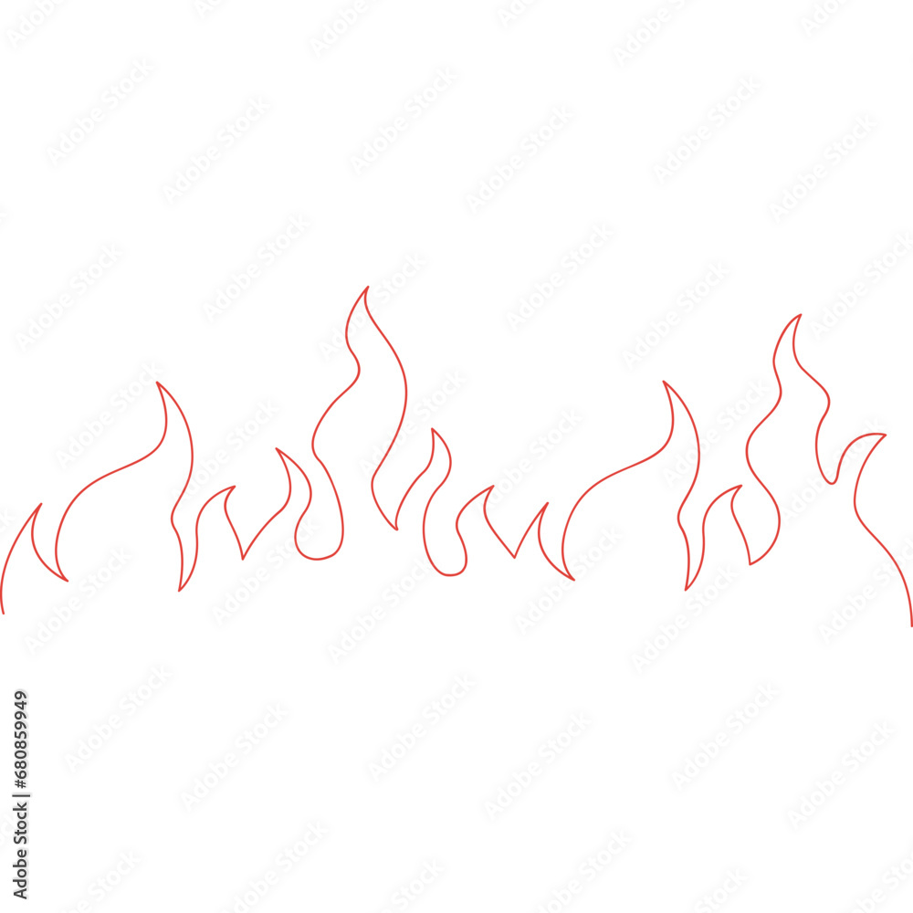 Canvas Prints One Line Art Fire