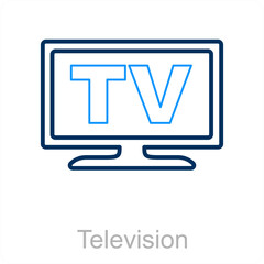 Television and tv icon concept 