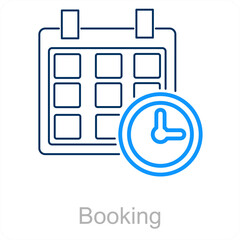 Booking and date icon concept 