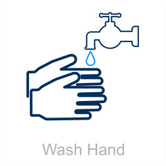 Wash Hand and cleaning icon concept 