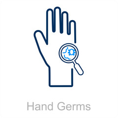 Hand Germs and drop icon concept 
