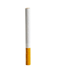 Cigarette, tobacco in roll paper with filter tube on white background with clipping path, No smoking concept.