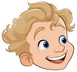 Smiling Cartoon Boy with Cute Vector Illustration