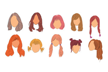 Beautiful hairstyle hair woman set