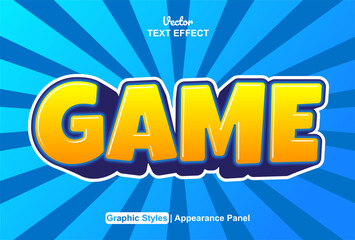 game text effect graphic style orange color editable.