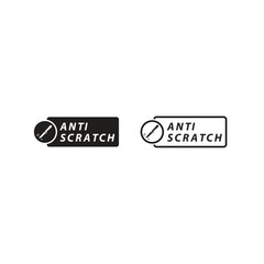 Anti scratch badge label vector with icon for packaging design element.