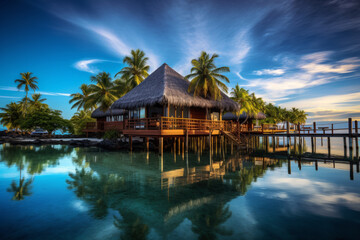 Fototapeta premium A modern home with a stunning sea view. Contemporary design