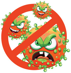 Stop the Bacteria Germ Virus Monster Banner