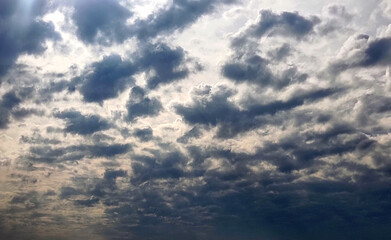 The beauty of thick black clouds in the sky