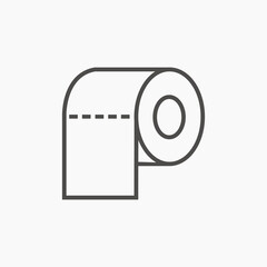 Toilet tissue paper roll icon vector. wc symbol sign