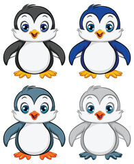 Four Cute Baby Penguins