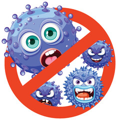 Stop the Bacteria Germ Virus Monster Banner