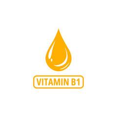 Vitamin B1 icon vector, label for food packaging, drug business concept