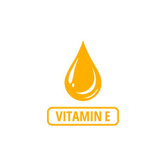 Vitamin E icon vector, label for food packaging, drug business concept