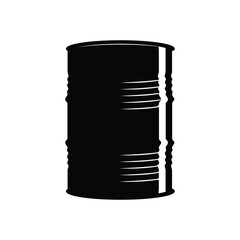 Vintage Retro Isolated Oil or Gasoline Barrel Drum on White Background