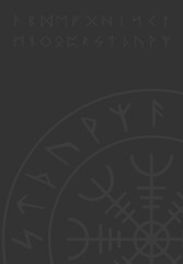 Wikinger Hintergrund mit Runen und Wikingerkompass
