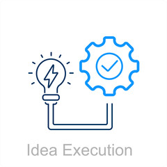 Idea Execution and idea icon concept 