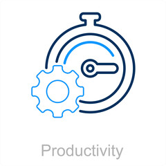 Productivity and gear icon concept 