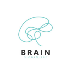 Brain logo design. Brainstorm think idea logo inspiration - obrazy, fototapety, plakaty