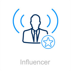 Influencer and advertisement icon concept 