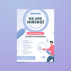 Candidate hiring job recruitment illustration on poster design