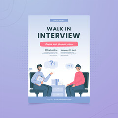 Job recruitment interview illustration on poster design