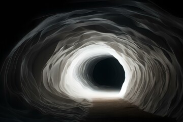 Mystischer Untergrund: Dunkler Tunnel mit funkelnden Kristallen