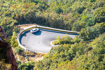 Winding roads in the deep mountains