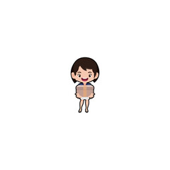 teacher's pose neatly dressed in a jacket bundle