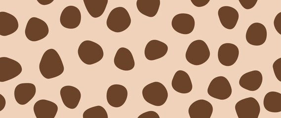 Vector flat background. Minimalistic brown trendy abstract polka dot pattern on a light background. Perfect for screensaver, poster, card, invitation or home decor.