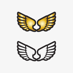 Wings logo vector icon symbol illustration design template