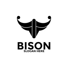 abstract head bull logo, simple head bull, head and horn bison logo vector template