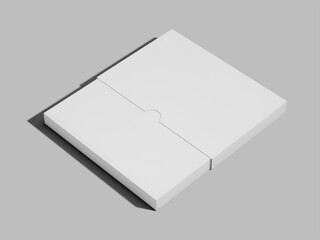 Isometric White Blank Book Mockup with Book Sleeve Cover 3D Rendered