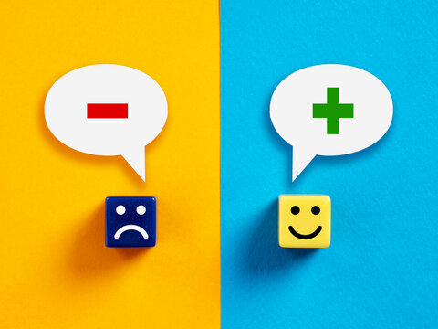 Positive versus negative thinking or mindset.