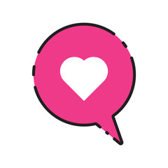 valentine's day speech bubble icon vector