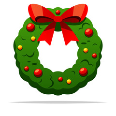 Christmas wreath vector isolated illustration