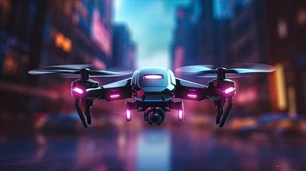 Tuinposter Racing Drone Illuminations Capturing Rave Energy with Bokeh Effect. © Anamul Hasan