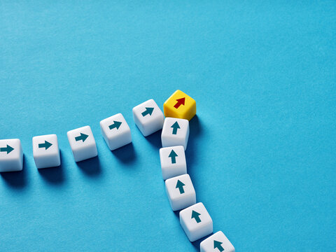 Leadership concept. Associating joint efforts and leading the way. Inspiring others and determining the direction. Leading the team, cooperation and teamwork.