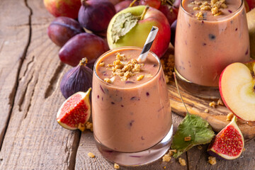 Autumn fruit smoothie yogurt drink