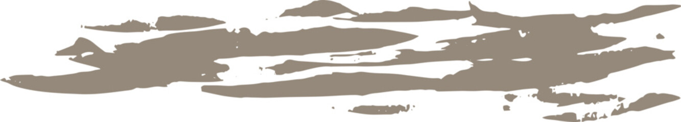 Rough shapeless gray brush strokes isolated on transparent background. Hand-drawn vector trace for overlay. Vintage grunge design element